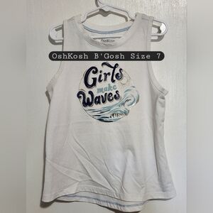 Osh Kosh Size 7 "Girls Make Waves" Tank Top